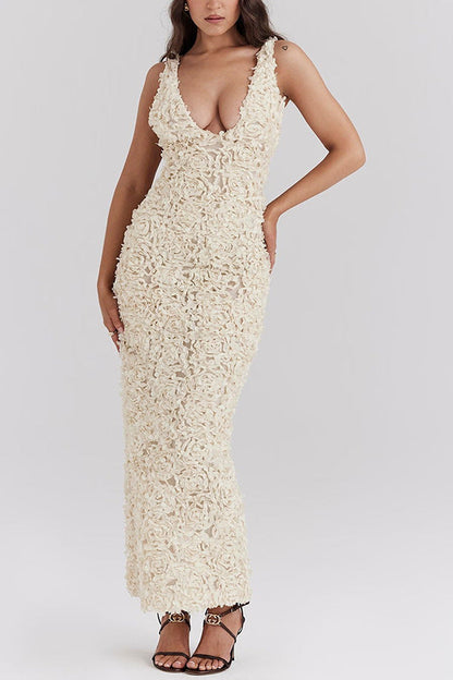 Noor | Floral Backless Maxi Dress